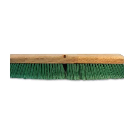 Pinpoint 24 in. Push Broom Head with 3 in. Green Flagged Recycled Pet Plastic PI3191935